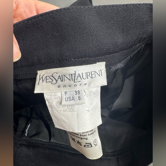 Vintage Women’s Yves Saint Laurent Encore Wool Black Pencil Skirt - Picture 8 of 9